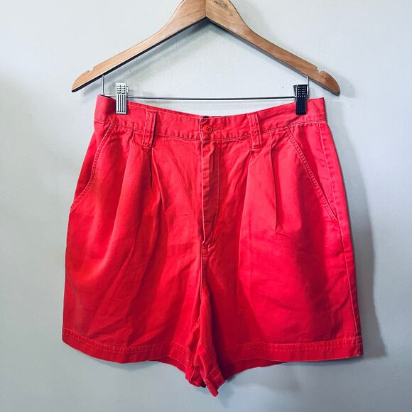 Abercrombie Shorts VTG 90s Coral Pink Sun Wind Sand Cotton Hi Rise Beach Mom 12 - Picture 1 of 5